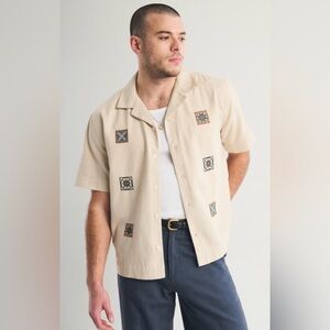 Abercrombie & Fitch A&F Linen Resort Shirt Men’s Medium Brand New